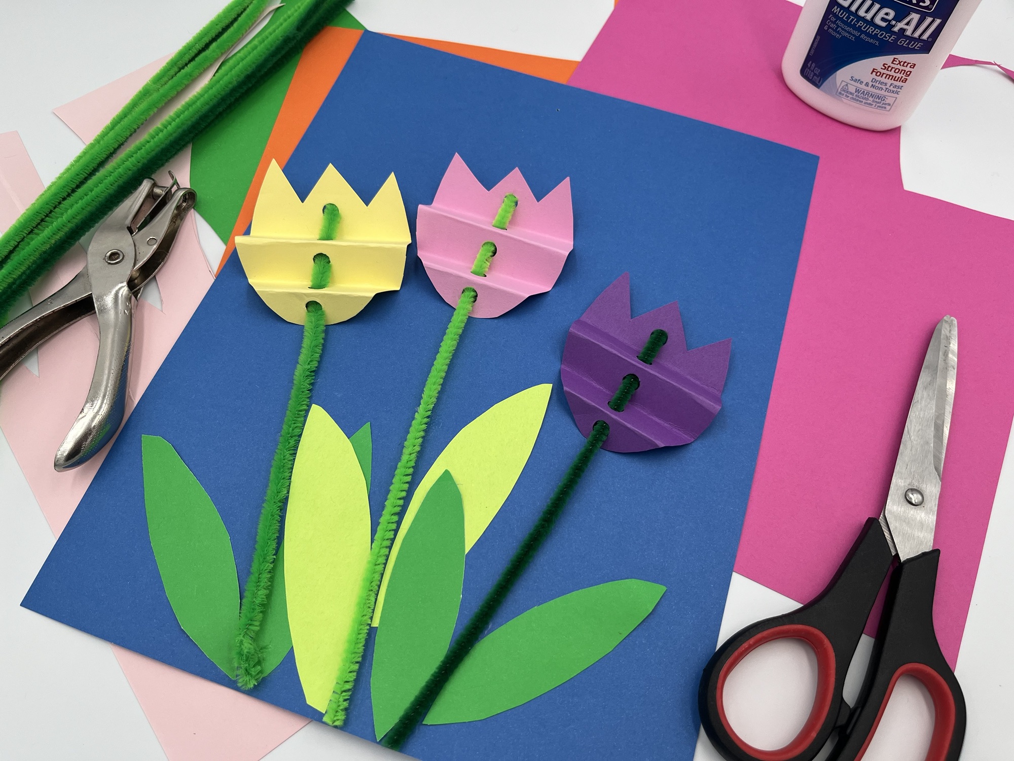 Spring Flower Tulip Craft with Flower Power Game for FL Blend Articulation Practice